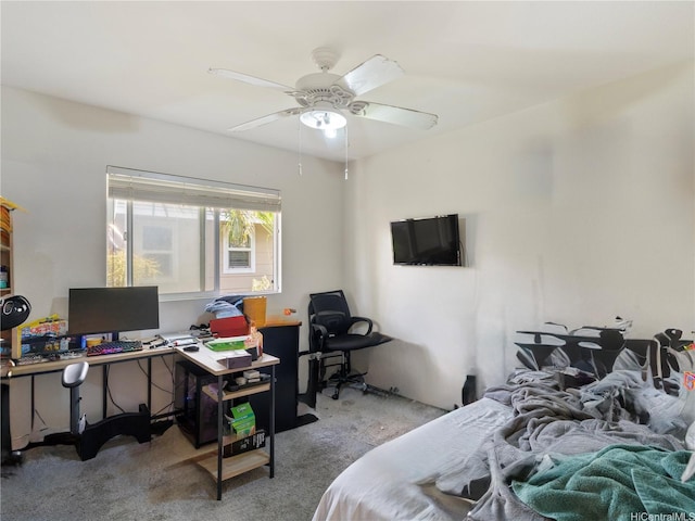 91-1105 Kaiko St, Ewa Beach, HI 96706 - bedroom featuring carpet, an office area, and a ceiling fan