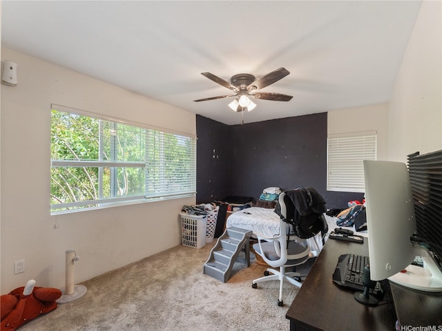 91-1105 Kaiko St, Ewa Beach, HI 96706 - carpeted home office featuring a ceiling fan