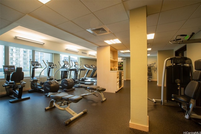 223 Saratoga Rd Unit 2203, Honolulu, HI 96815 - workout area with a drop ceiling
