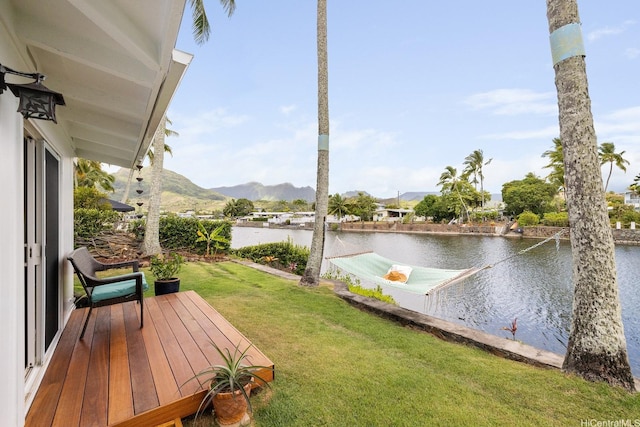 880 Akiu Pl, Kailua, HI 96734 - view of green lawn featuring a water and mountain view