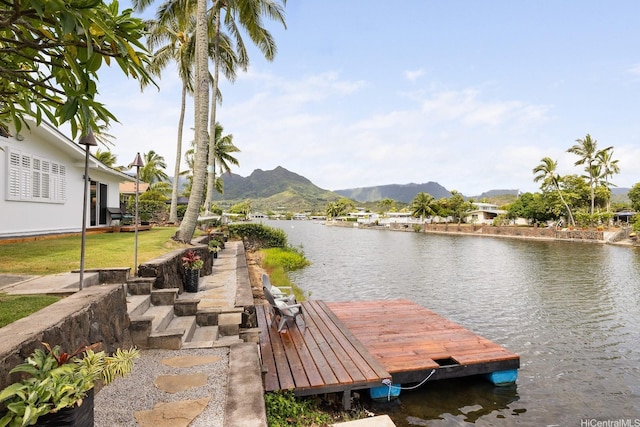 880 Akiu Pl, Kailua, HI 96734 - dock with a water and mountain view