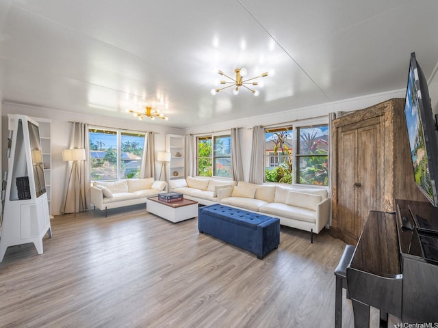 67-342 Kukea Cir, Waialua, HI 96791 - living area with a chandelier and light wood-type flooring