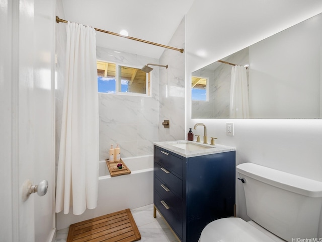 67-342 Kukea Cir, Waialua, HI 96791 - full bathroom with shower / tub combo with curtain, vanity, toilet, and plenty of natural light