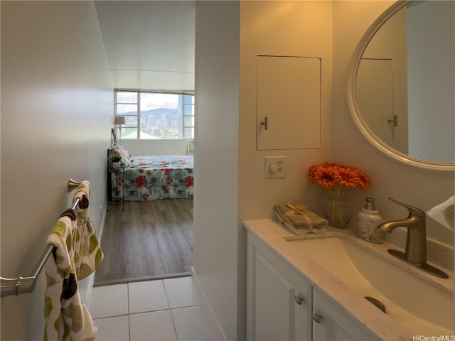 400 Hobron Ln Unit 2114, Honolulu, HI 96815 - bathroom featuring vanity, tile patterned floors, and baseboards