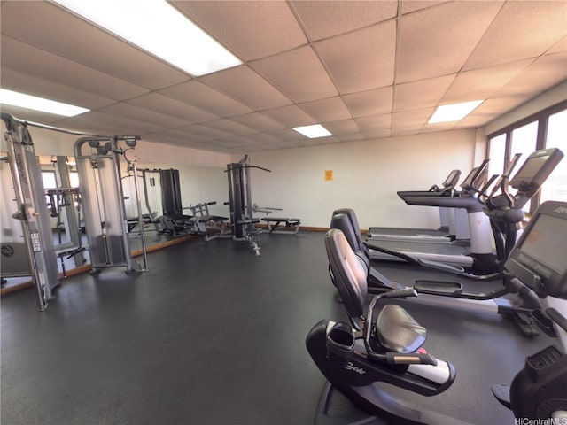 400 Hobron Ln Unit 2114, Honolulu, HI 96815 - workout area with a paneled ceiling