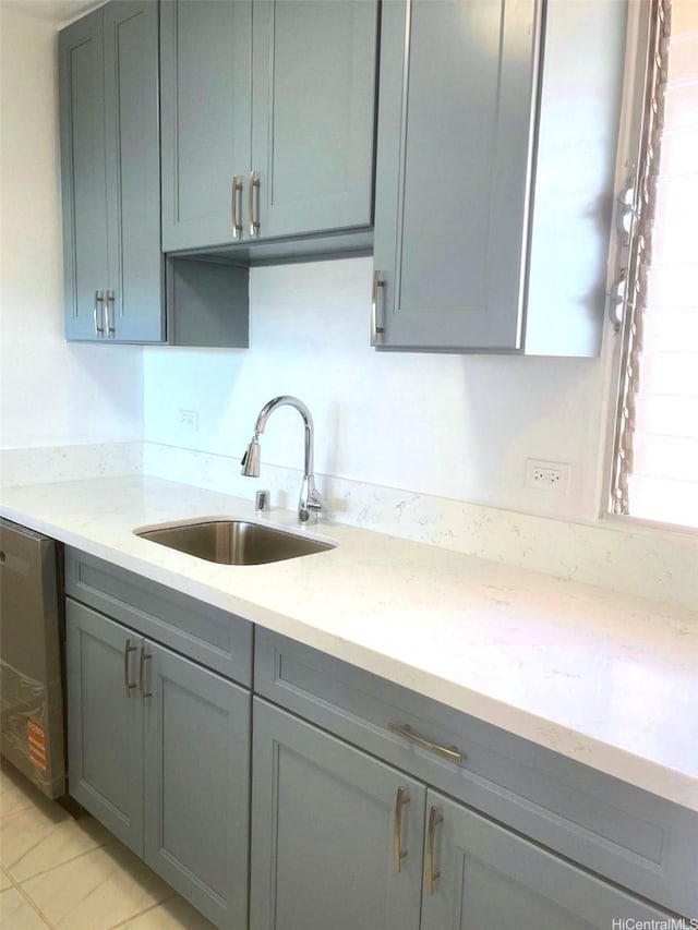 2439 Kapiolani Blvd Unit 1802, Honolulu, HI 96826 - kitchen featuring a sink, gray cabinets, and dishwasher