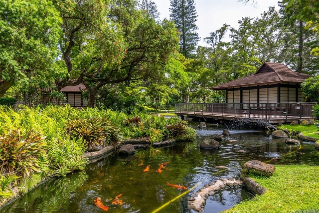 1519 Nuuanu Ave Unit 1044, Honolulu, HI 96817 - dock featuring a garden pond