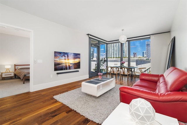 1108 Auahi St Unit 507, Honolulu, HI 96814 - living area featuring wood finished floors and baseboards
