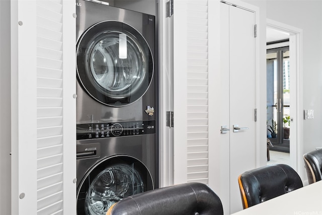 1108 Auahi St Unit 507, Honolulu, HI 96814 - washroom with estacked washer and dryer
