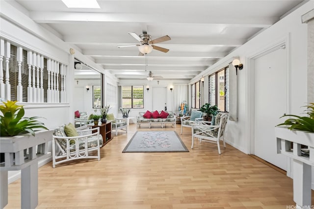 463 Kaleimamahu St, Honolulu, HI 96825 - sunroom / solarium with beam ceiling and a skylight