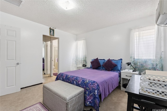463 Kaleimamahu St, Honolulu, HI 96825 - bedroom with light colored carpet, a wall unit AC, and a textured ceiling