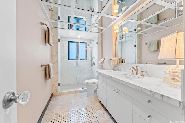 2893 Kalakaua Ave Unit 3, Honolulu, HI 96815 - full bathroom featuring toilet, a marble finish shower, vanity, and baseboards