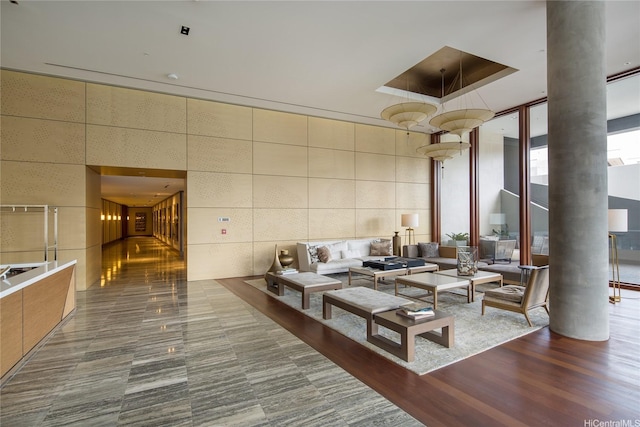 888 Kapiolani Blvd Unit 2703, Honolulu, HI 96813 - lobby with a high ceiling and expansive windows