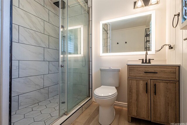 91-517 Pohakupuna Rd, Ewa Beach, HI 96706 - full bath featuring a stall shower, vanity, and wood finished floors