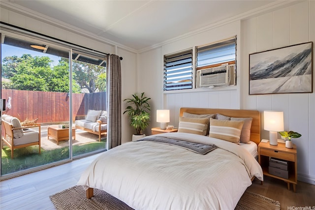 91-517 Pohakupuna Rd, Ewa Beach, HI 96706 - bedroom with wood finished floors, access to exterior, and ornamental molding