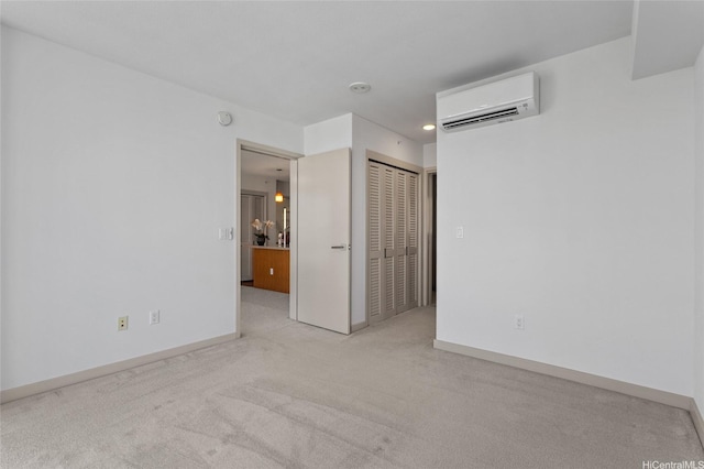 555 S St Unit 2201, Honolulu, HI 96813 - empty room featuring a wall mounted AC, carpet, recessed lighting, baseboards, and a smoke detector
