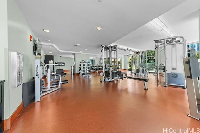 1288 Ala Moana Blvd Unit 21A, Honolulu, HI 96814 - workout area featuring recessed lighting