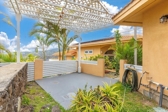 1062 Hoa St, Honolulu, HI 96825 - view of patio / terrace with a mountain view and a pergola