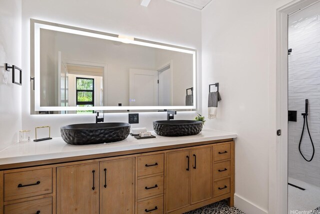 114 Kaelepulu Dr, Kailua, HI 96734 - full bathroom with double vanity and a shower