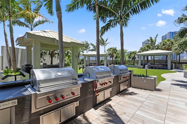 1388 Kapiolani Blvd Unit 3701, Honolulu, HI 96814 - view of patio with a gazebo and an outdoor kitchen