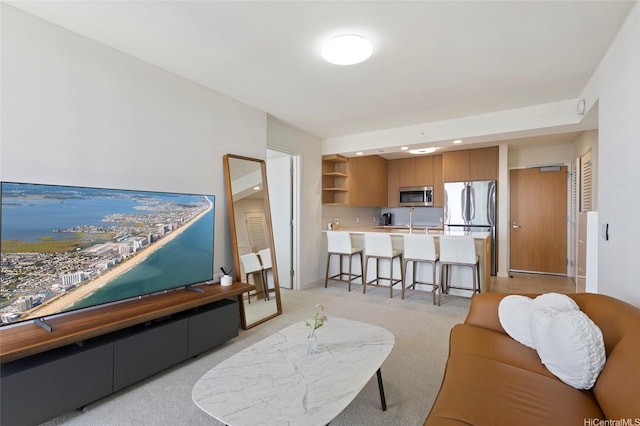 1388 Kapiolani Blvd Unit 3701, Honolulu, HI 96814 - living area with light colored carpet and recessed lighting
