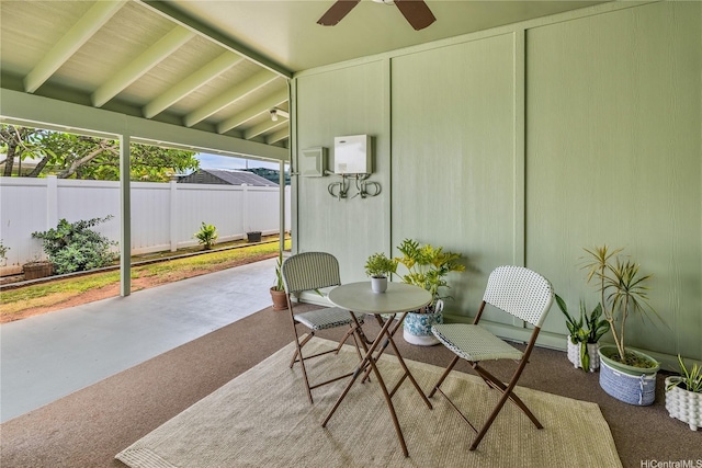 1226 Kahili St, Kailua, HI 96734 - view of patio featuring a ceiling fan