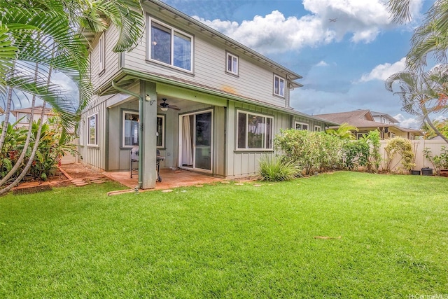 91-1152 Paapaana St, Ewa Beach, HI 96706 - rear view of house with a patio area and a ceiling fan