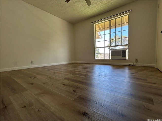 941449 Waipio Uka St Unit K204, Waipahu, HI 96797 - spare room with wood finished floors, a textured ceiling, ceiling fan, baseboards, and cooling unit