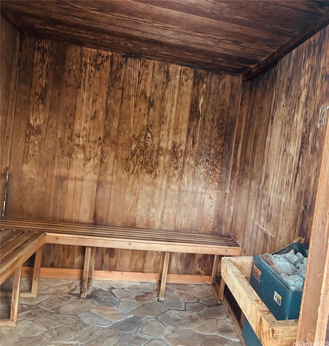 2888 Ala Ilima St Unit 2610, Honolulu, HI 96818 - sauna featuring wooden walls and stone finish floors