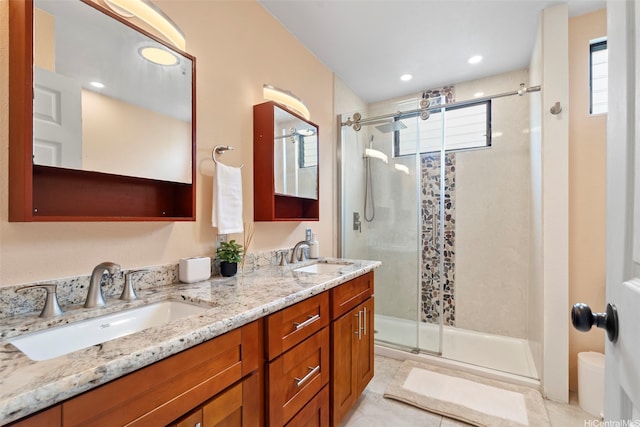 44-279 Kaneohe Bay Dr Unit B, Kaneohe, HI 96744 - bathroom featuring a shower stall and double vanity