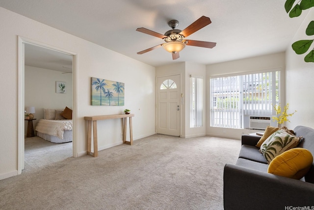492 Mananai Pl Unit 13E, Honolulu, HI 96818 - carpeted entryway with a ceiling fan, cooling unit, and baseboards