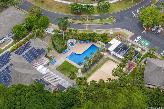 492 Mananai Pl Unit 13E, Honolulu, HI 96818 - drone / aerial view of a pool