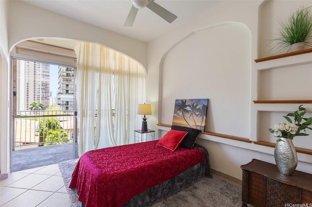 1020 Green St Unit 303, Honolulu, HI 96822 - carpeted bedroom featuring access to exterior and arched walkways