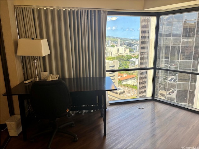 1088 Bishop Sts Unit 3109, Honolulu, HI 96813 - home office featuring a city view and wood finished floors