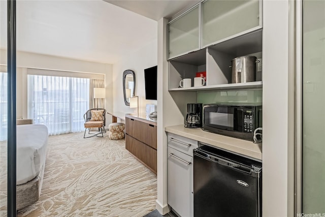 410 Atkinson Dr Unit 2418, Honolulu, HI 96814 - bar area featuring black appliances and carpet floors