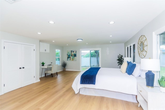 98-1027 Palula Way, Aiea, HI 96701 - bedroom featuring light wood-style flooring, recessed lighting, and a desk