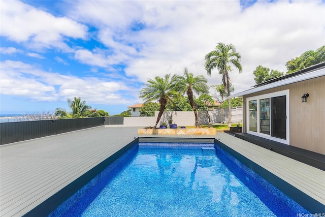 98-1027 Palula Way, Aiea, HI 96701 - view of swimming pool featuring a wooden deck