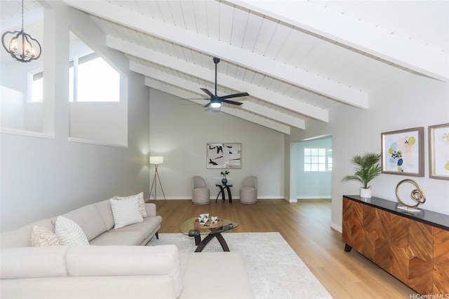 98-1027 Palula Way, Aiea, HI 96701 - living area featuring light wood finished floors, a chandelier, wood ceiling, and ceiling fan