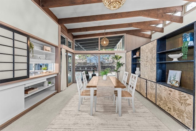 210 Hao St, Honolulu, HI 96821 - carpeted dining space with beamed ceiling