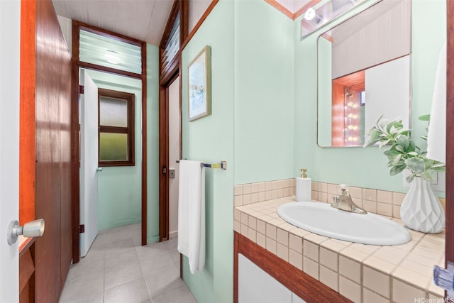 210 Hao St, Honolulu, HI 96821 - bathroom featuring tile patterned floors and vanity