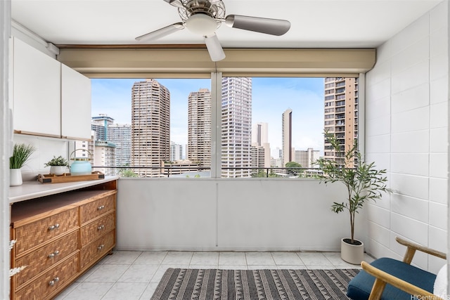 425 Ena Rd Unit Ph3B, Honolulu, HI 96815 - balcony featuring ceiling fan and a view of skyline