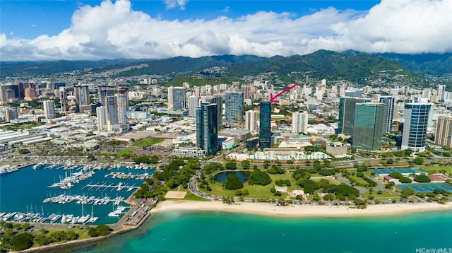 1108 Auahi St Unit 3201, Honolulu, HI 96814 - aerial view of property's location featuring a water and mountain view