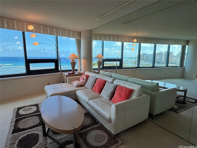 1330 Ala Moana Blvd Unit 2105, Honolulu, HI 96814 - carpeted living area featuring plenty of natural light