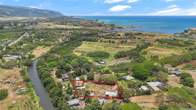 66-342-A Aukai Ln Unit 2, Haleiwa, HI 96712 - aerial overview of property's location with property boundaries highlighted and a large body of water