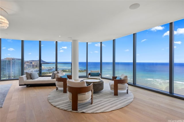 1108 Auahi St Unit 3800, Honolulu, HI 96814 - sunroom with plenty of natural light and a water view