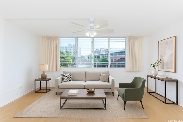 1550 Wilder Ave Unit A202, Honolulu, HI 96822 - living room with wood finished floors and ceiling fan