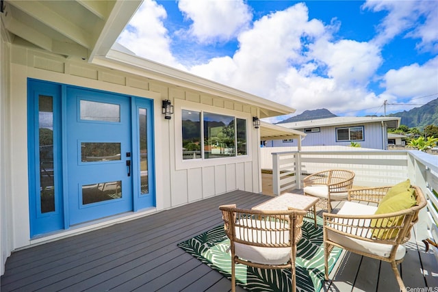 45-420 Pua Makahala St, Kaneohe, HI 96744 - wooden deck featuring a mountain view