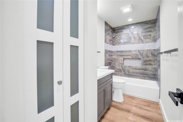 45-420 Pua Makahala St, Kaneohe, HI 96744 - full bathroom featuring vanity, wood finished floors, bathing tub / shower combination, and recessed lighting