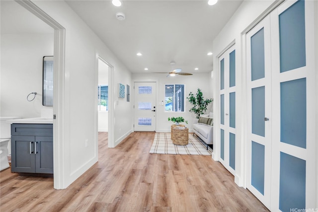 45-420 Pua Makahala St, Kaneohe, HI 96744 - corridor featuring recessed lighting and light wood finished floors