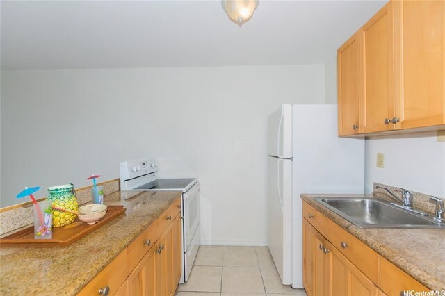 84-757 Kiana Pl Unit 6/21A, Waianae, HI 96792 - kitchen with white appliances and light tile patterned flooring